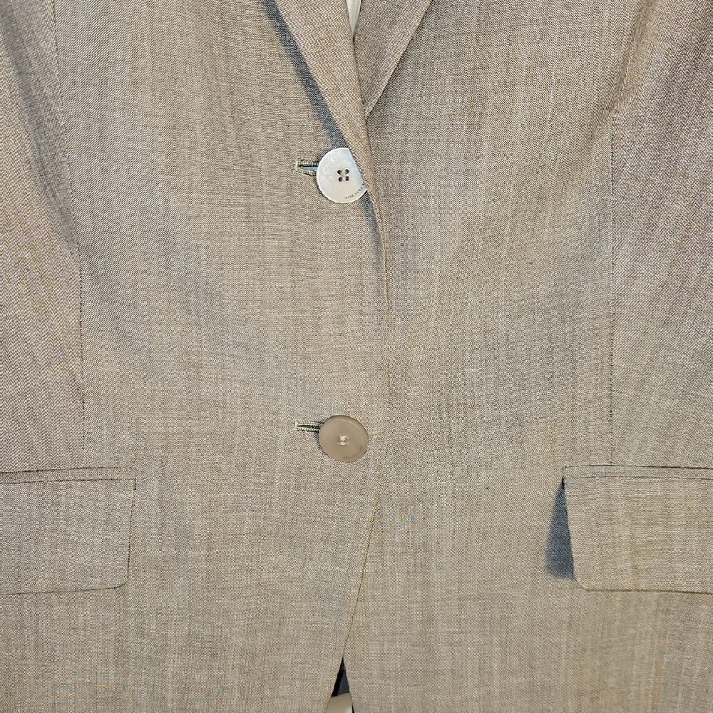 BOSS Hugo Boss Women’s Beige Virgin Wool Blend Blazer Jacket Tailored - Picture 4 of 15